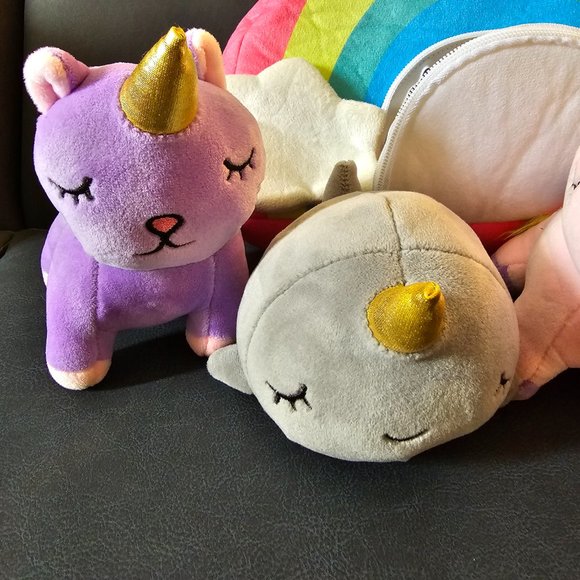 Pixie Crush Plush Rainbow Cloud Bag Storage Unicorn Stuffed Toy Snug A Babies - Picture 8 of 12